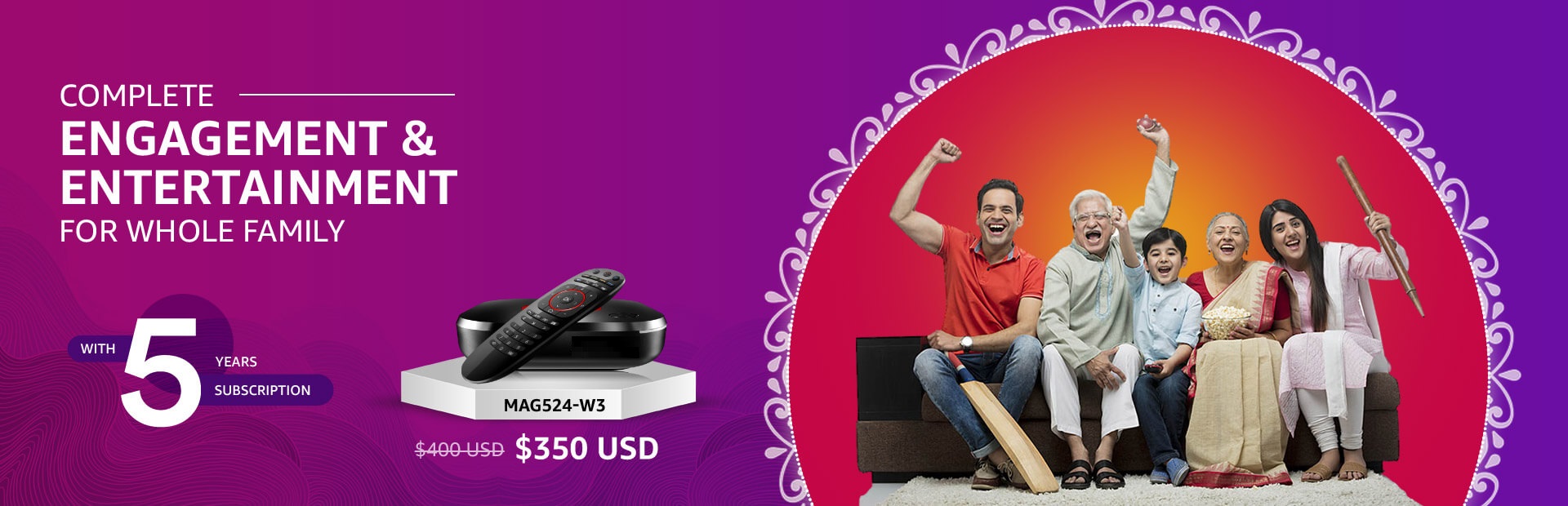 Pay Once & Enjoy Free tv For 5 Years